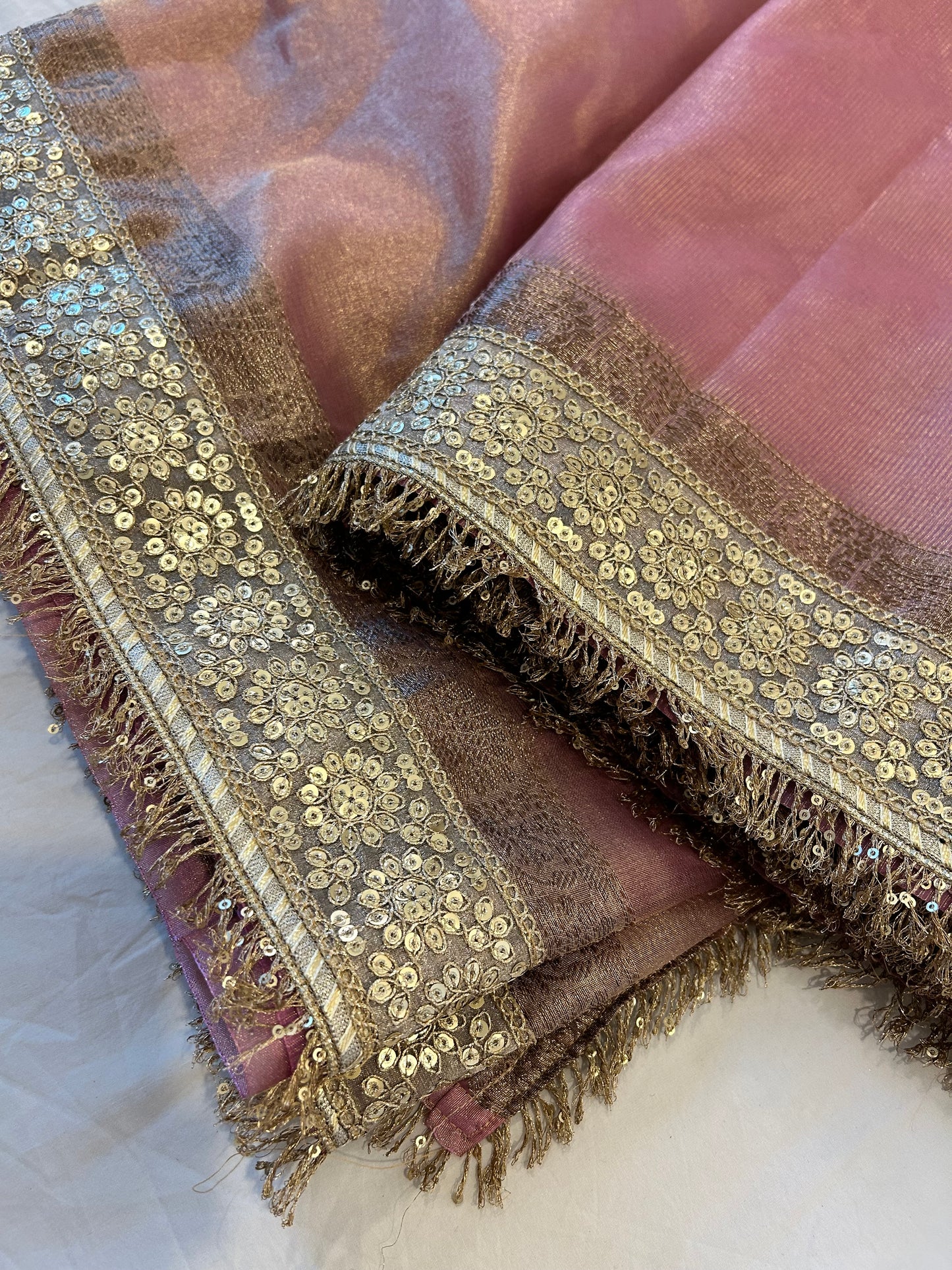 Zarreen Gulab Tissue Silk Saree