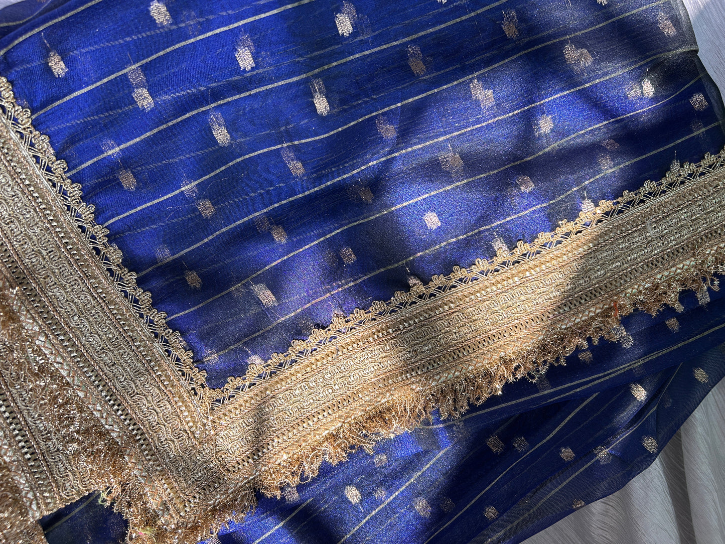 Janhvi Kapoor Inspried Sapphire Tissue Silk Saree