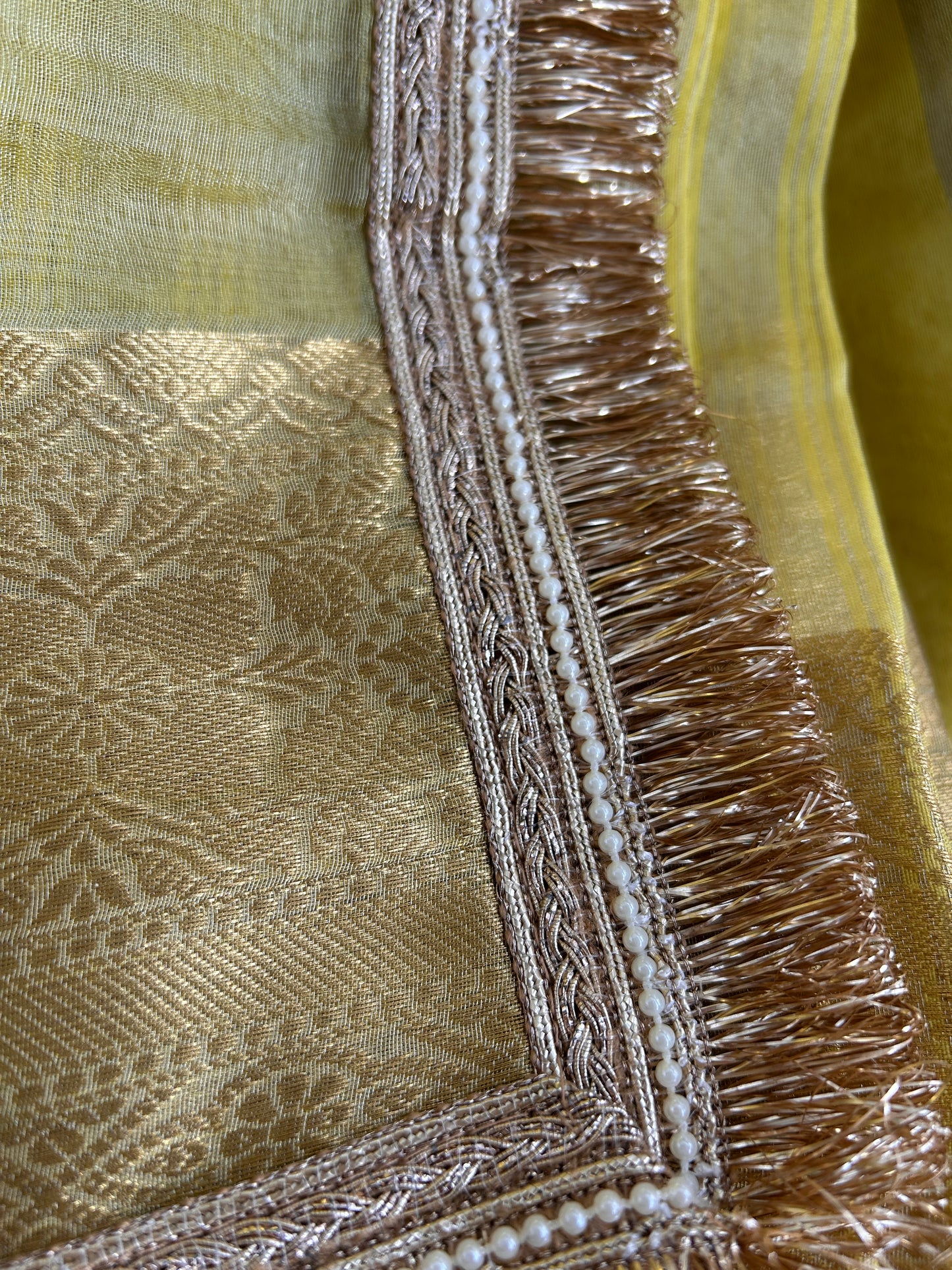 Padmini Tissue Silk Saree (Lime Yellow)