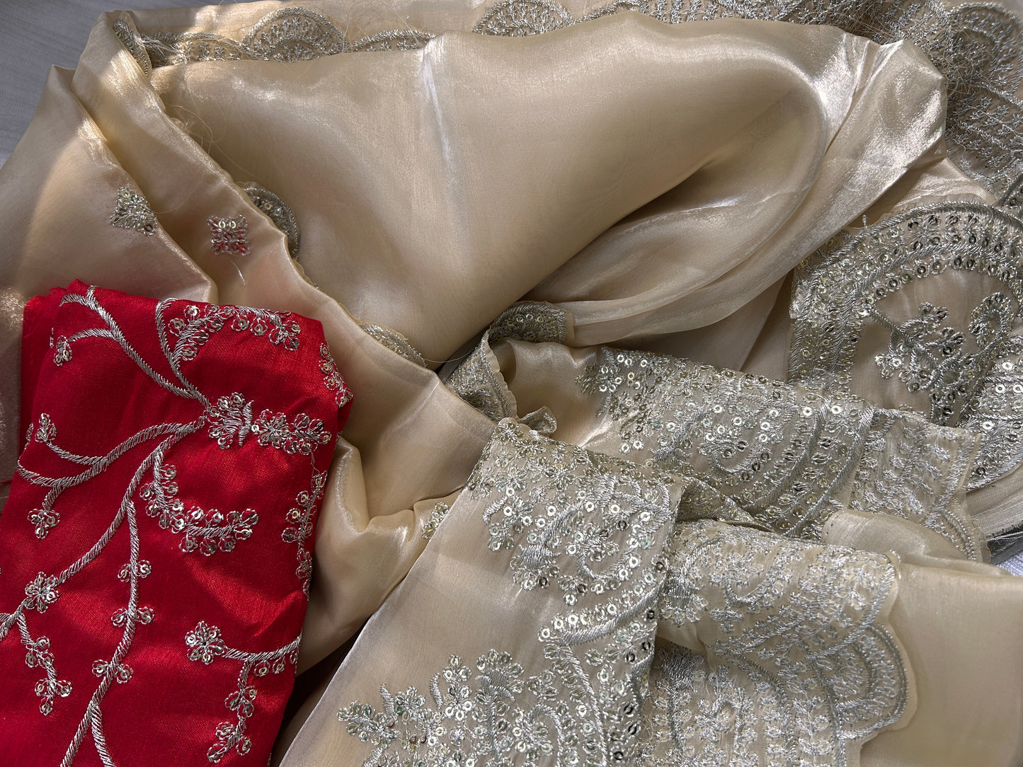 Chandni silk saree (Champagne)