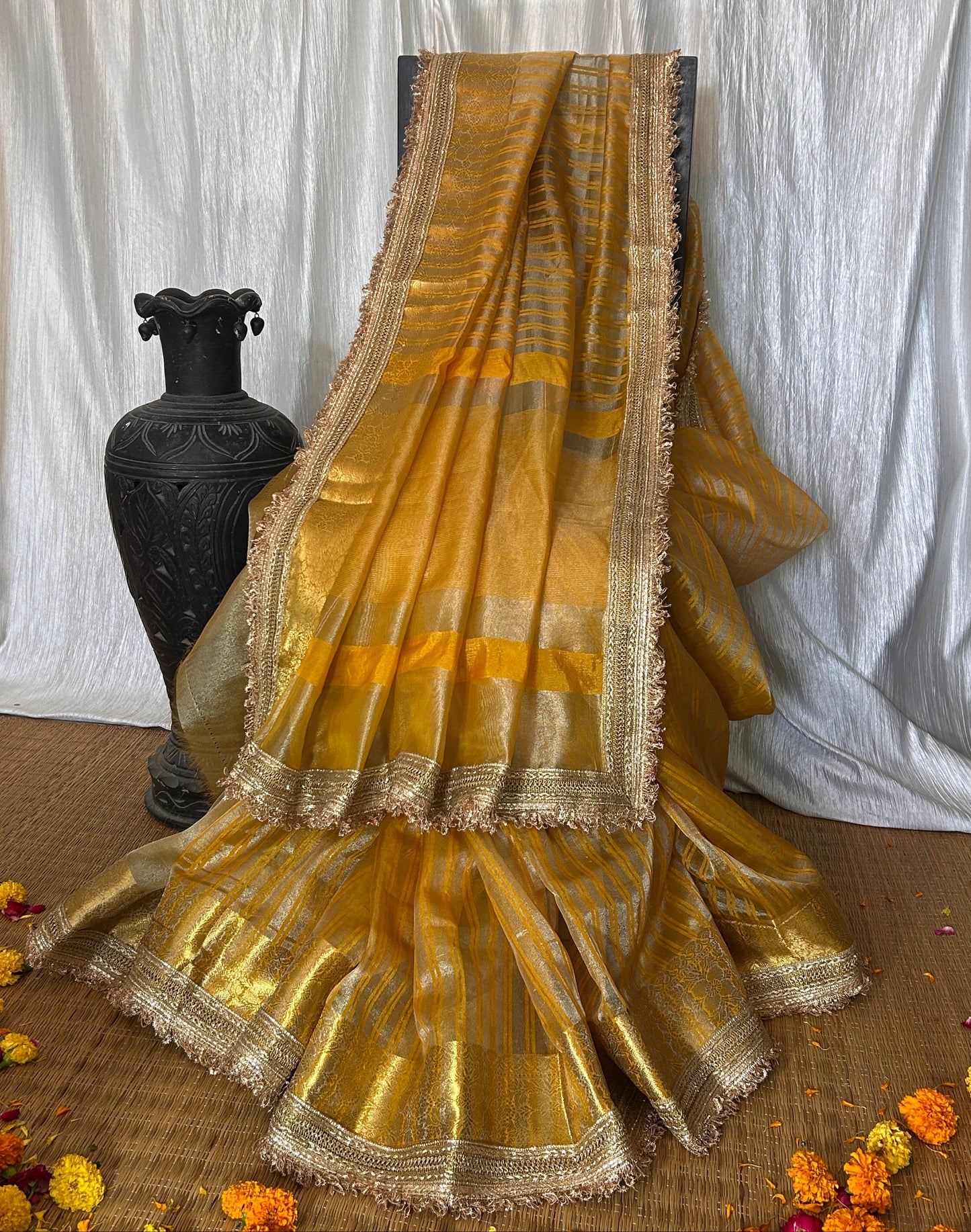 Peeli dori tissue silk (yellow)