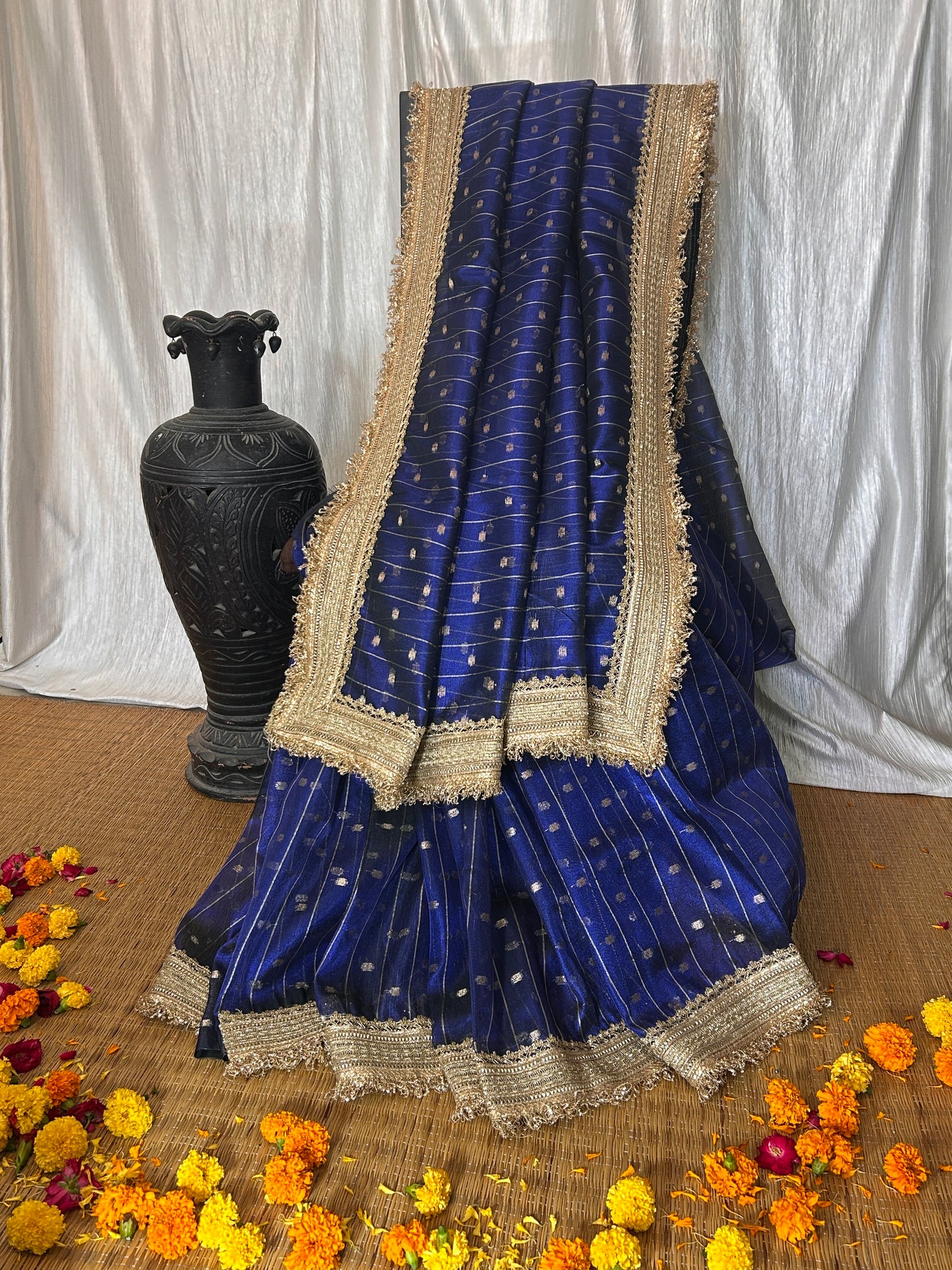 Janhvi Kapoor Inspried Sapphire Tissue Silk Saree