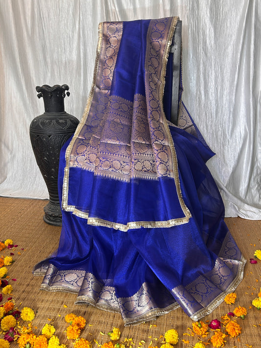 Neelab Tissue Silk Saree (Royal Blue)