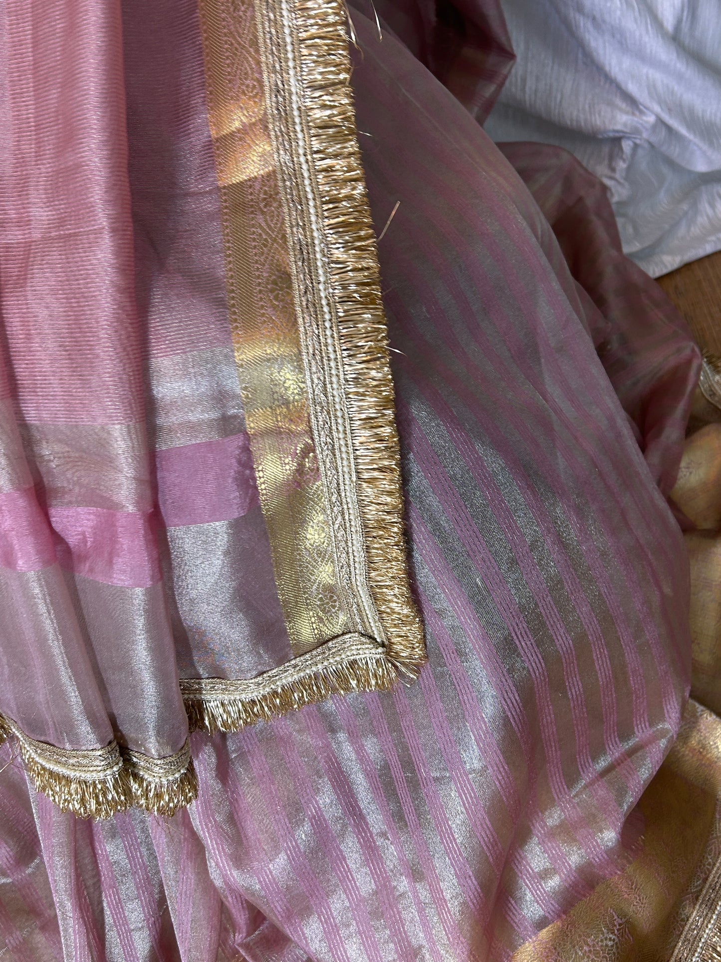 Gulbadan Tissue Silk Saree (Rosy Peach)