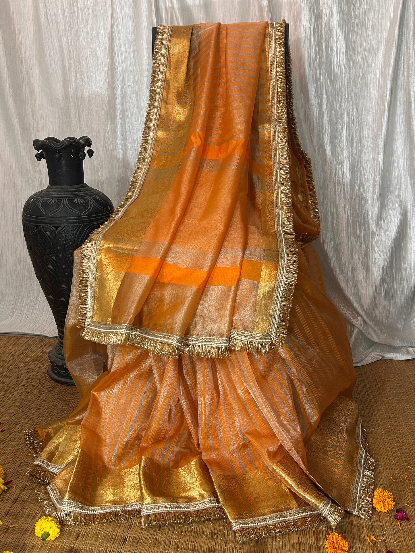 Narangi Tissue Silk Saree (Orange)