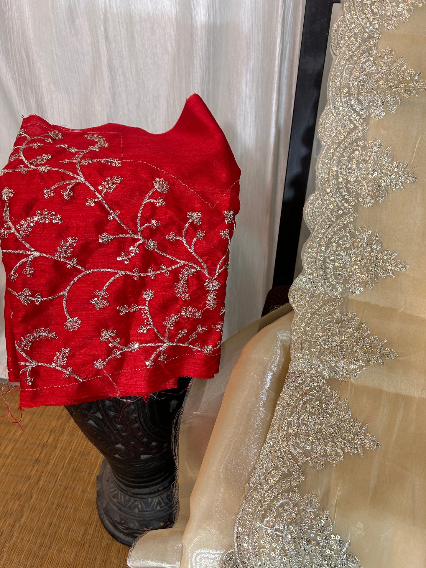 Chandni silk saree (Champagne)