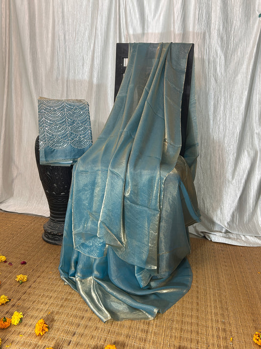 Seashell Fountain Silk Saree