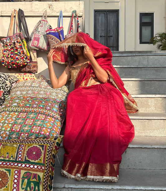 Maharani Saree (Maroon)
