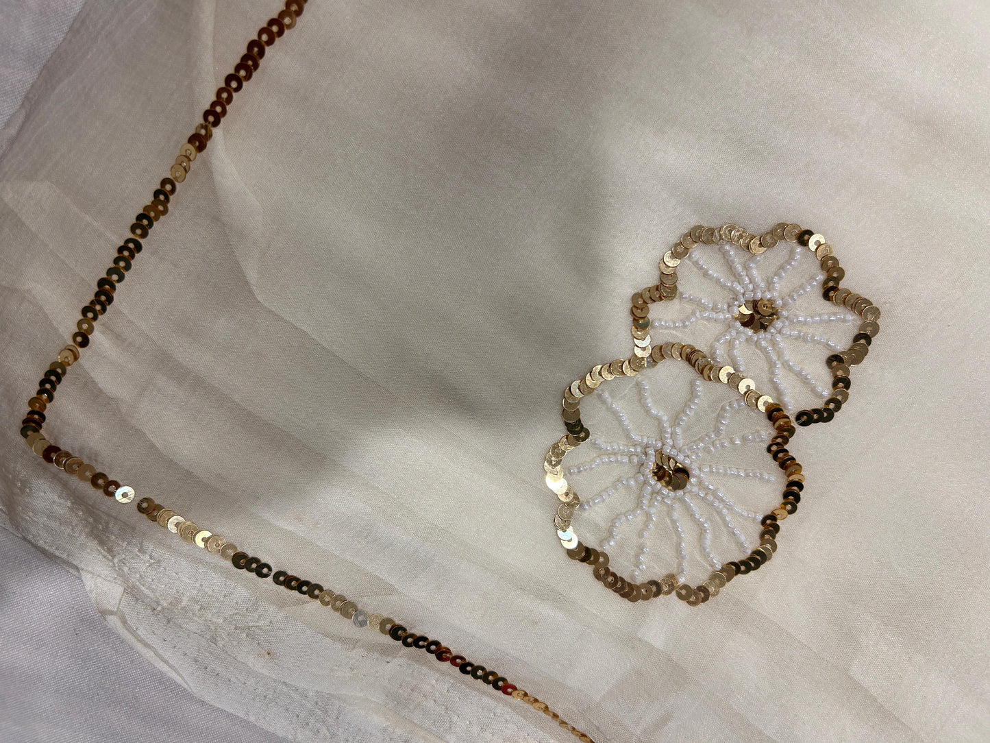 Moti Mahal Chiffon Saree (Ivory)