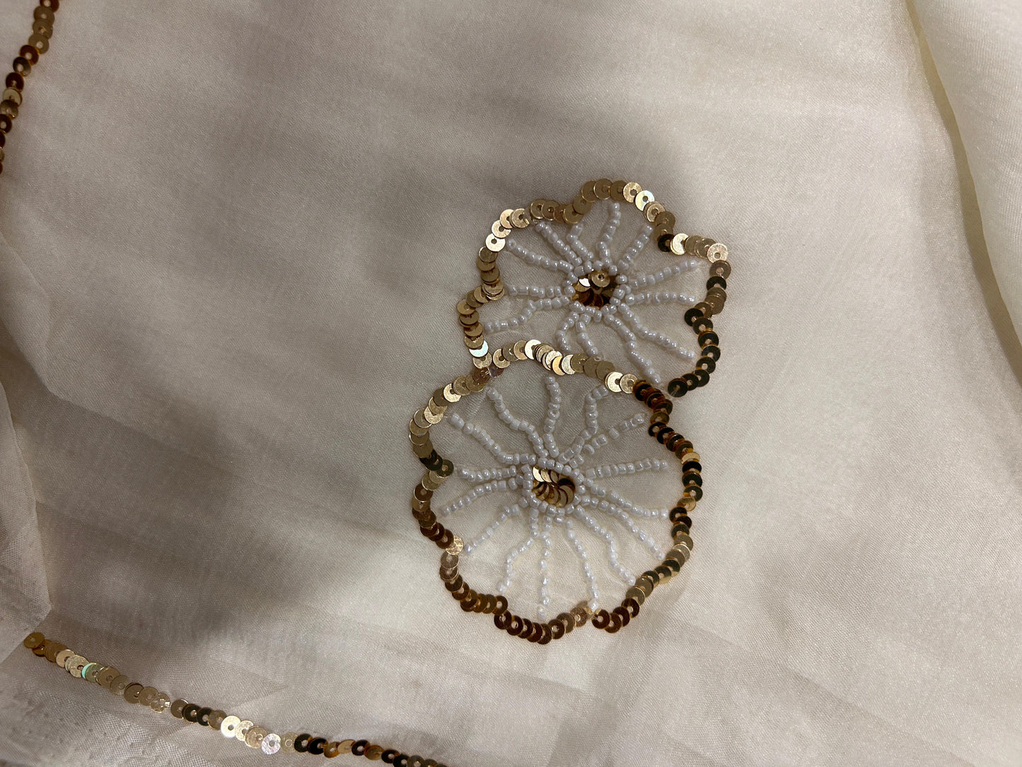 Moti Mahal Chiffon Saree (Ivory)