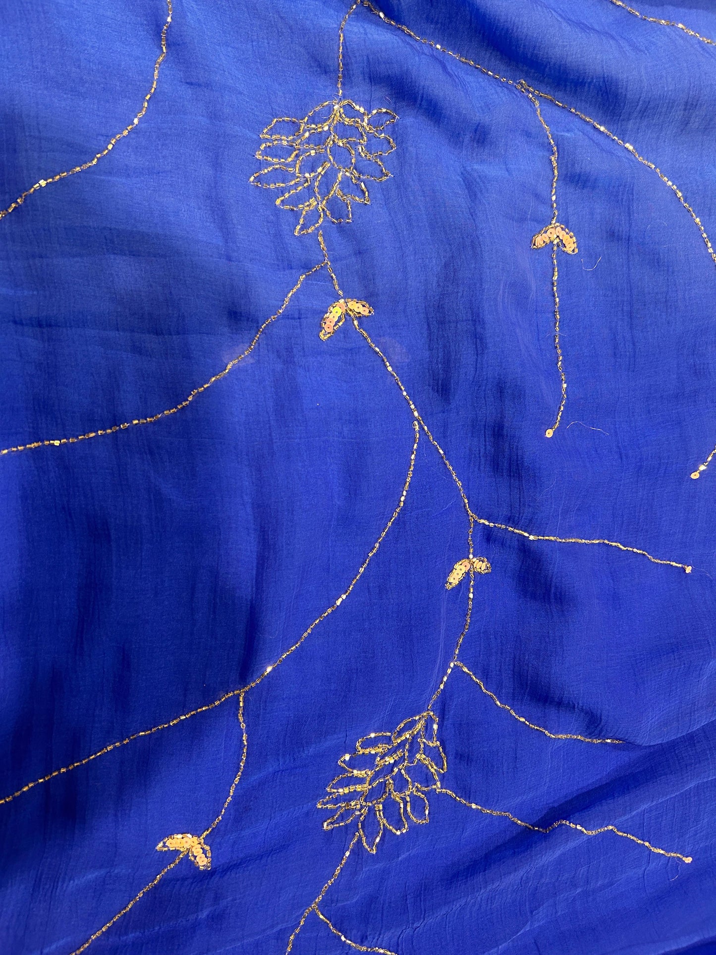 Ranisa Chiffon Saree (Radiant Bright Blue)