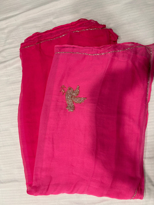 Pariza Chiffon Saree (Soft Pink)
