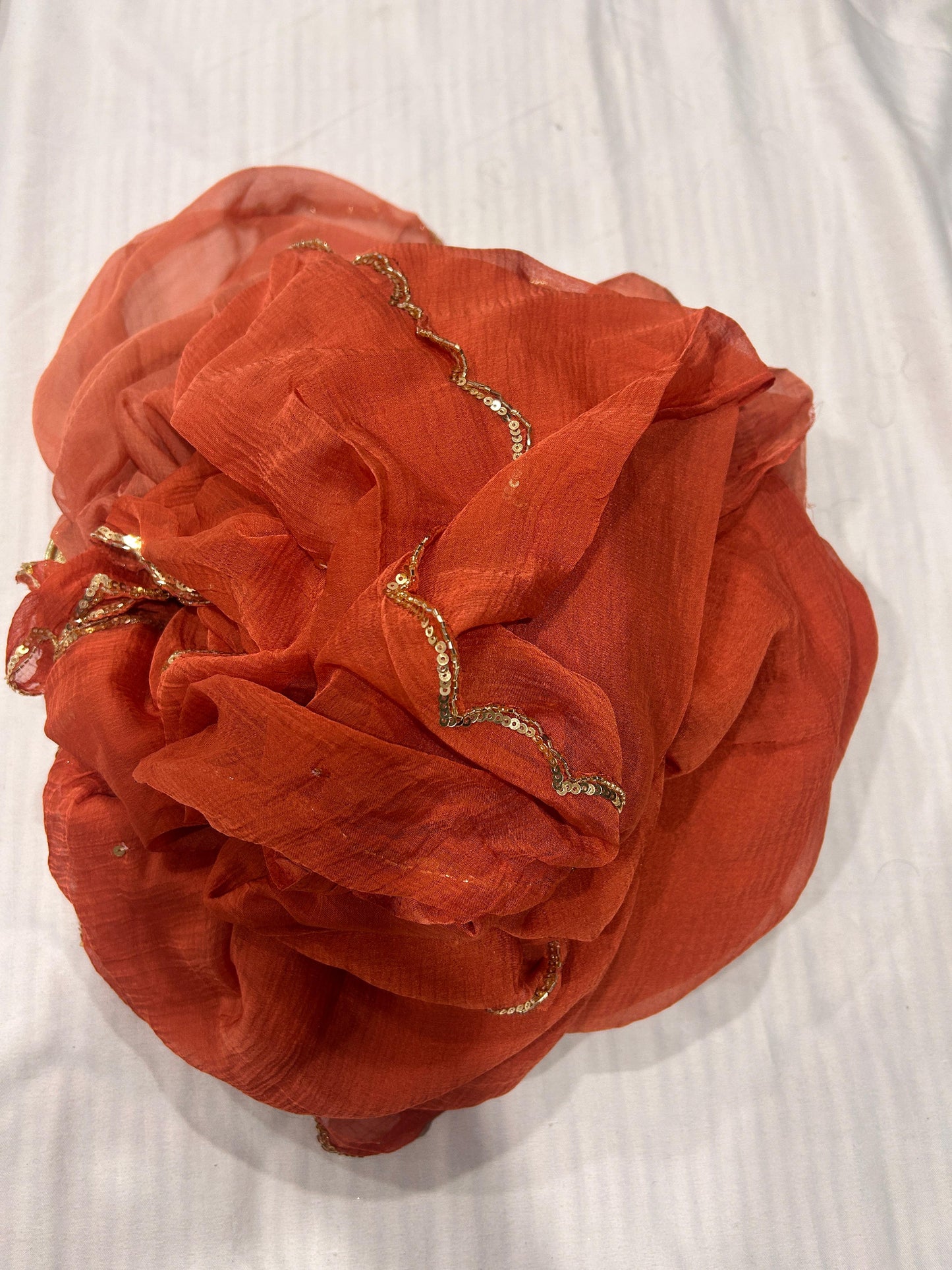 Ropmati Chiffon Saree (Almond)