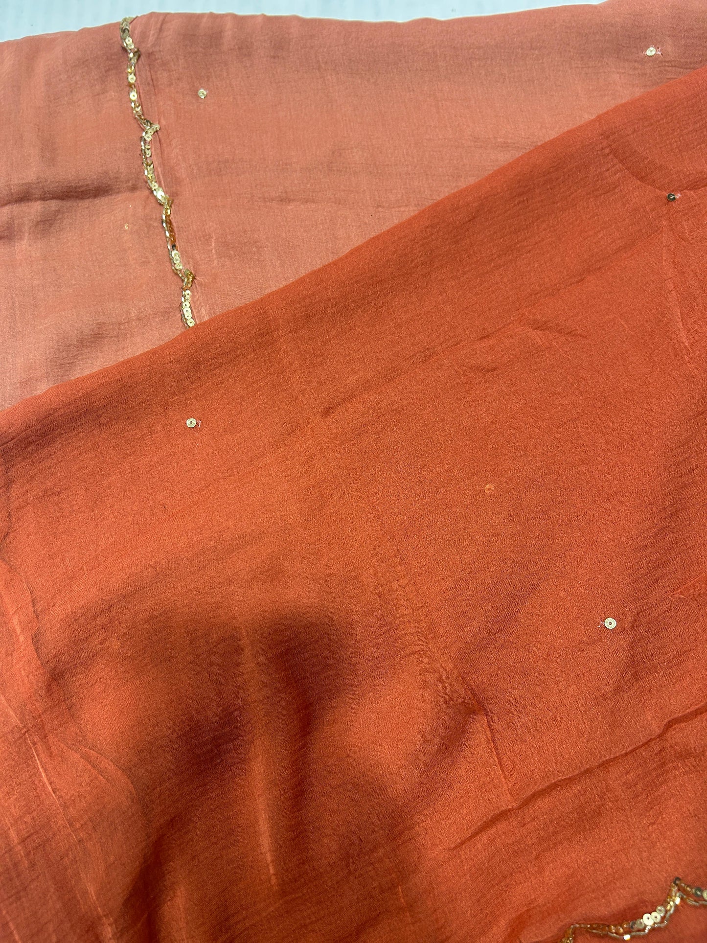 Ropmati Chiffon Saree (Almond)