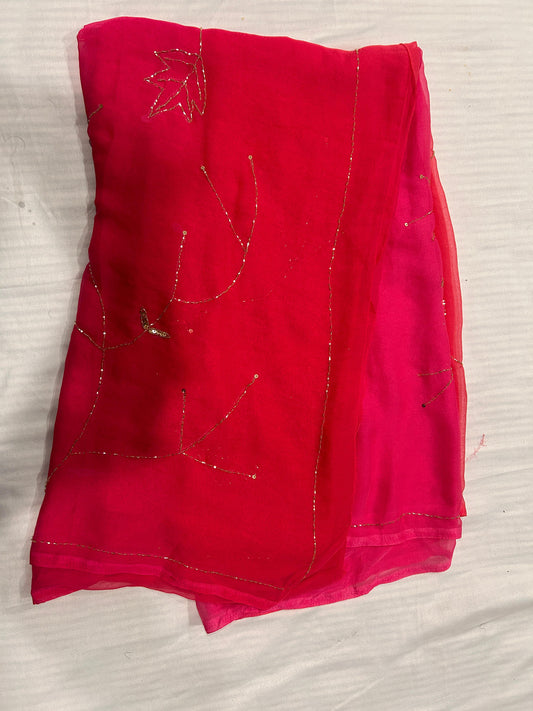 Ruhaniyat Chiffon Saree(Soft Pink)