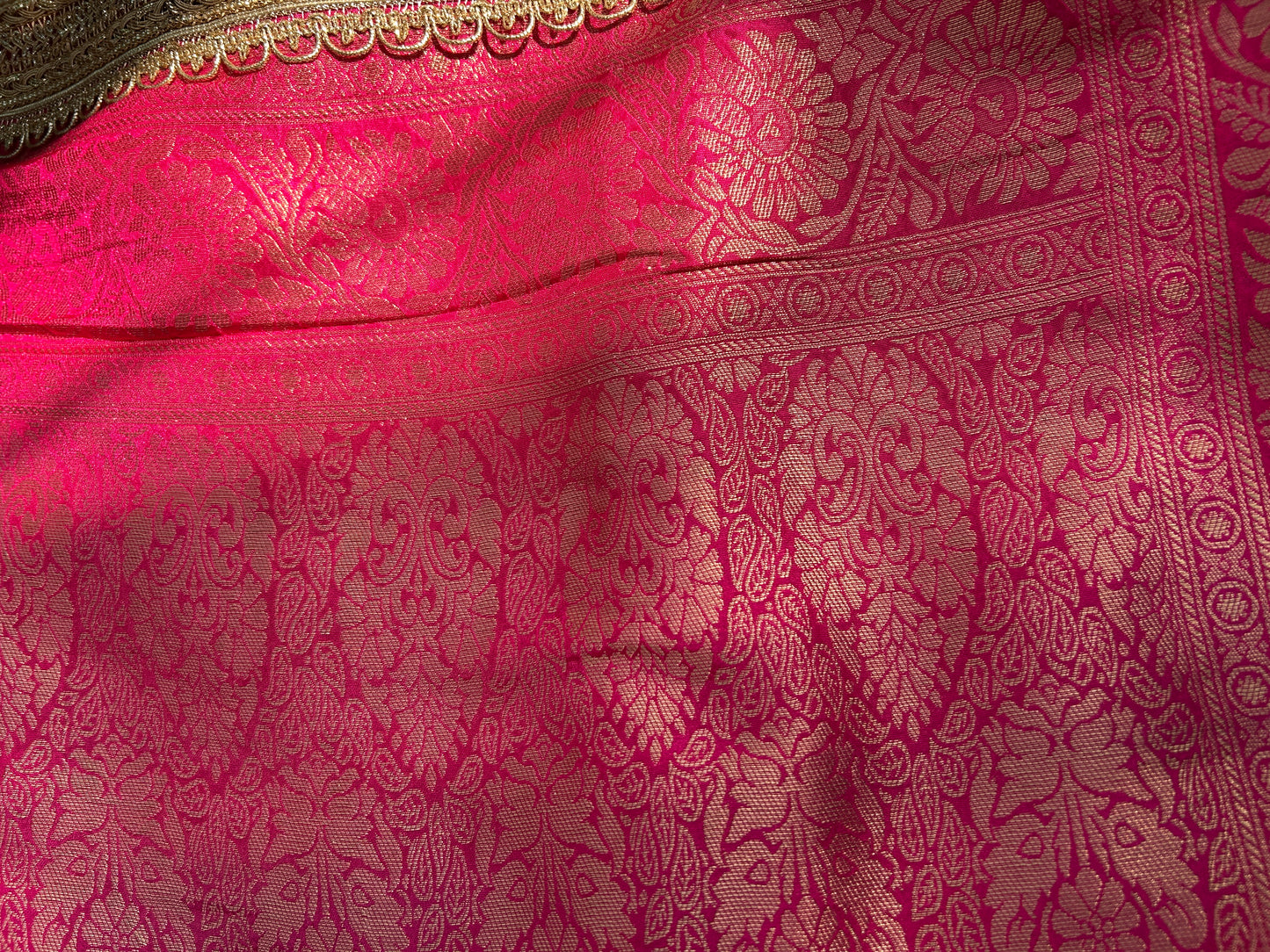 Noor Jahan Bandhej Banarasi Saree (Rani Pink)