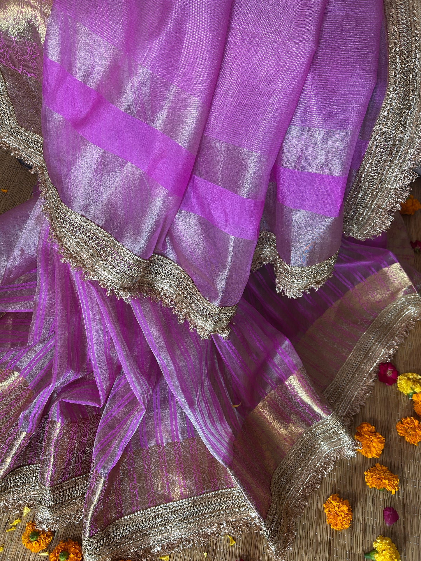 Malika Tissue Silk Saree (Lilac)