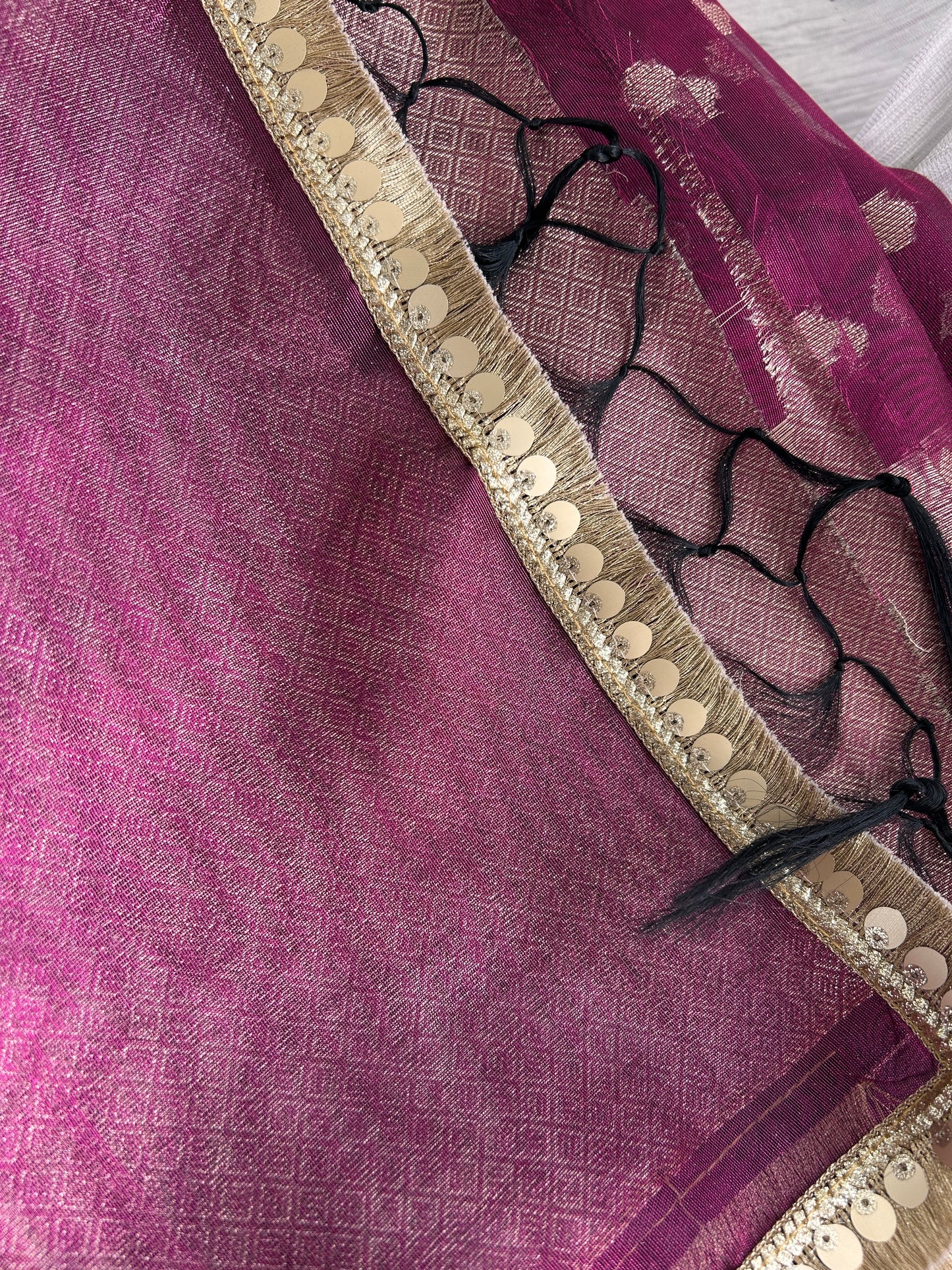 Rajkumari Tissue silk saree (Magenta)