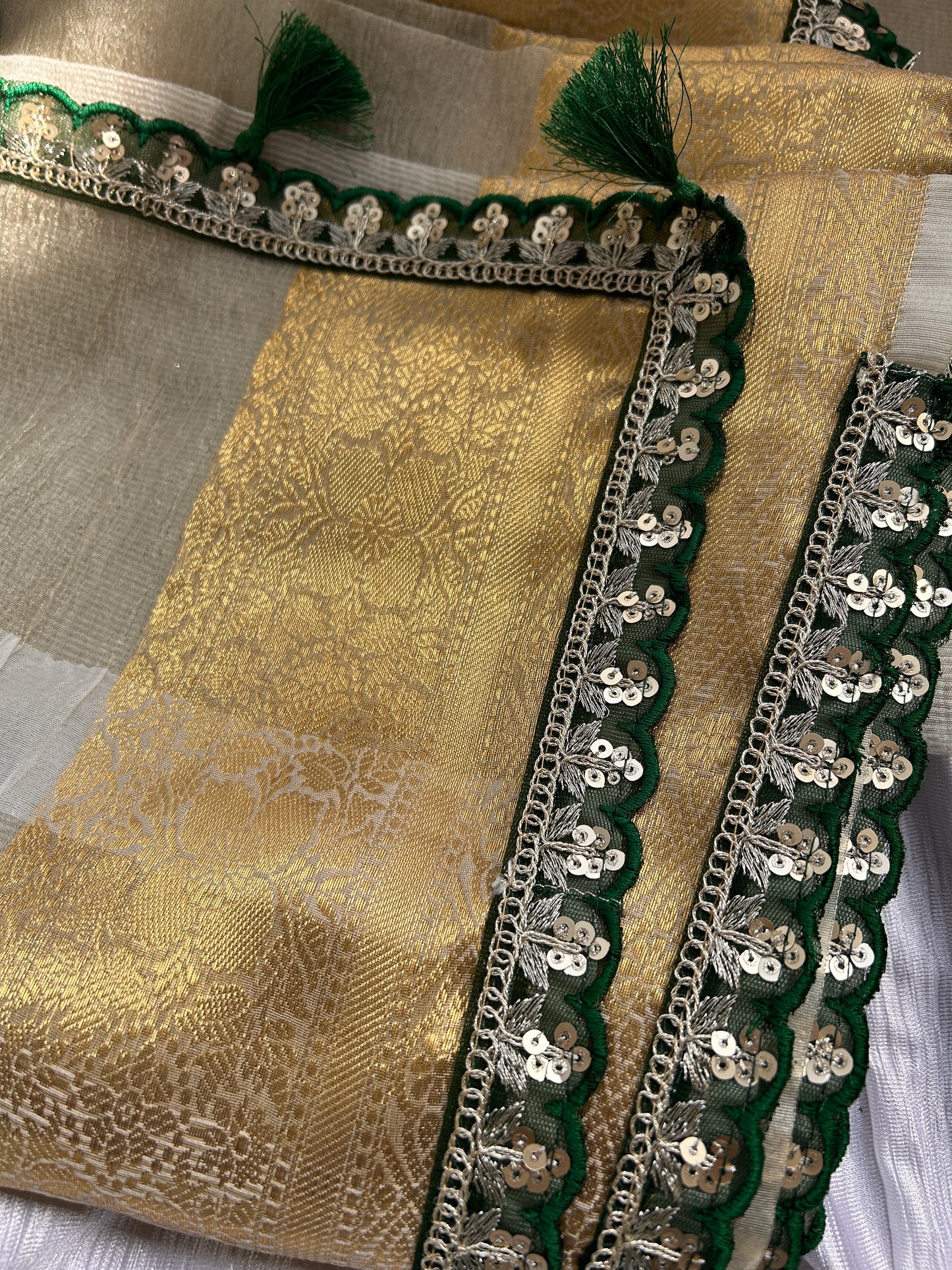 Sitara Tissue Silk Saree (Silver)